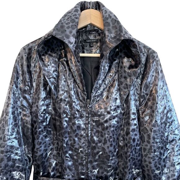 Samuel Dong Metallic Animal Print Long Line Coat - Picture 2 of 12